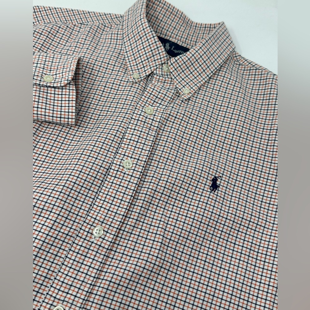Ralph Lauren Shirt Custom Fit Mens Sz L Multicolor Plaid W7